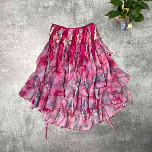 Emphasis pink avant garde y2k mermaidcore skirt - M