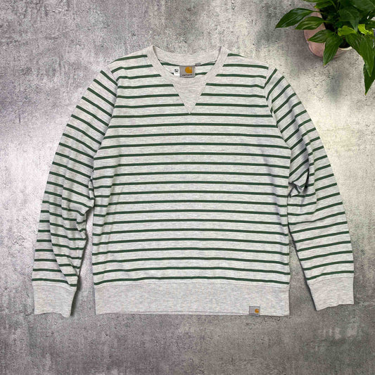 Carhartt striped grey/green longsleeve - XS