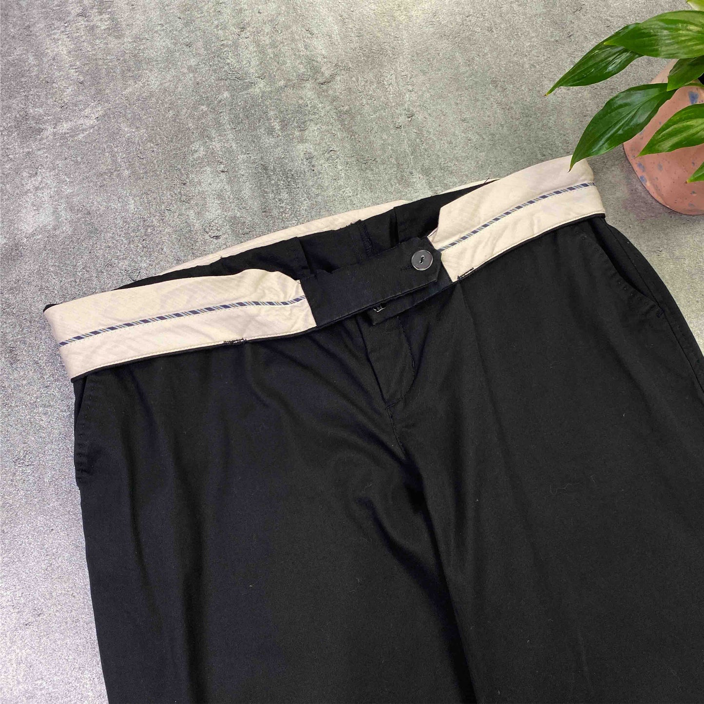 Reversed Belt Black Classic Pants - S/M