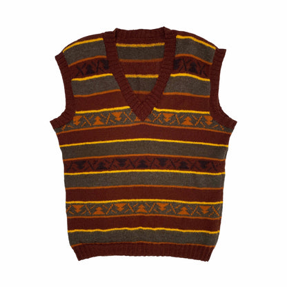 Striped Wool Vest Hippie S/M