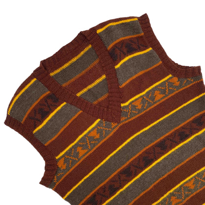 Striped Wool Vest Hippie S/M