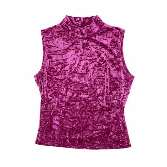 Pink Velour Night Out Sleeveless Top M