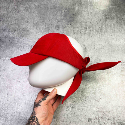 Summer red cap with lace wmns