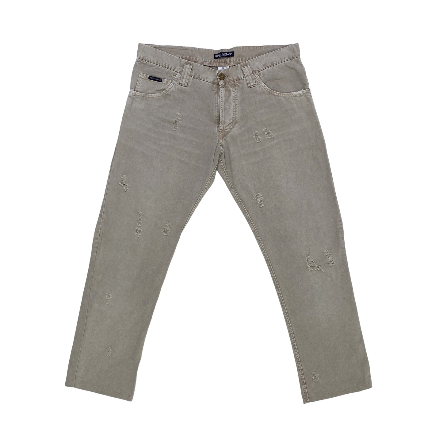 Dolce&amp;Gabbana Vintage Distressed Beige Jeans 50