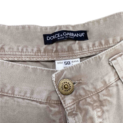 Dolce&amp;Gabbana Vintage Distressed Beige Jeans 50