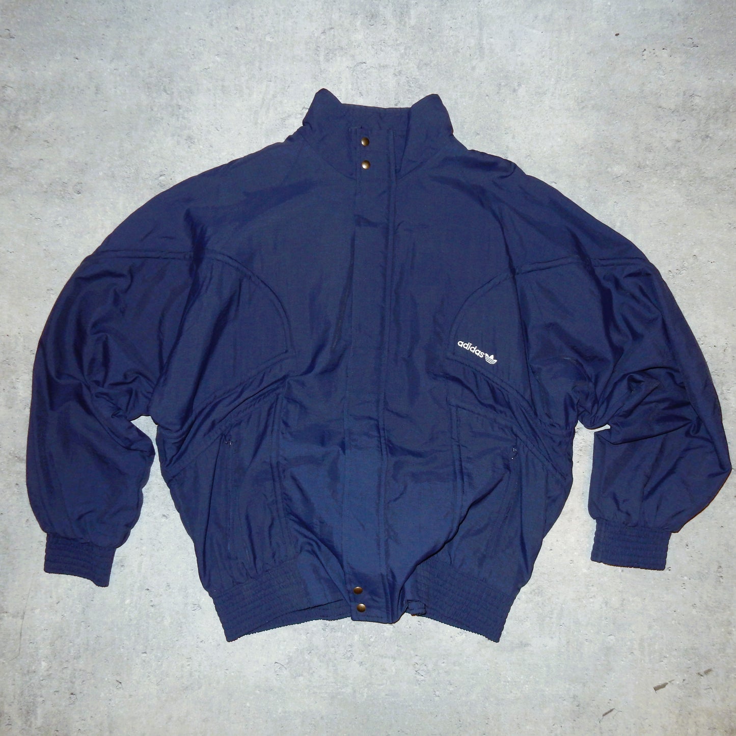 Adidas vintage navy track jacket - L