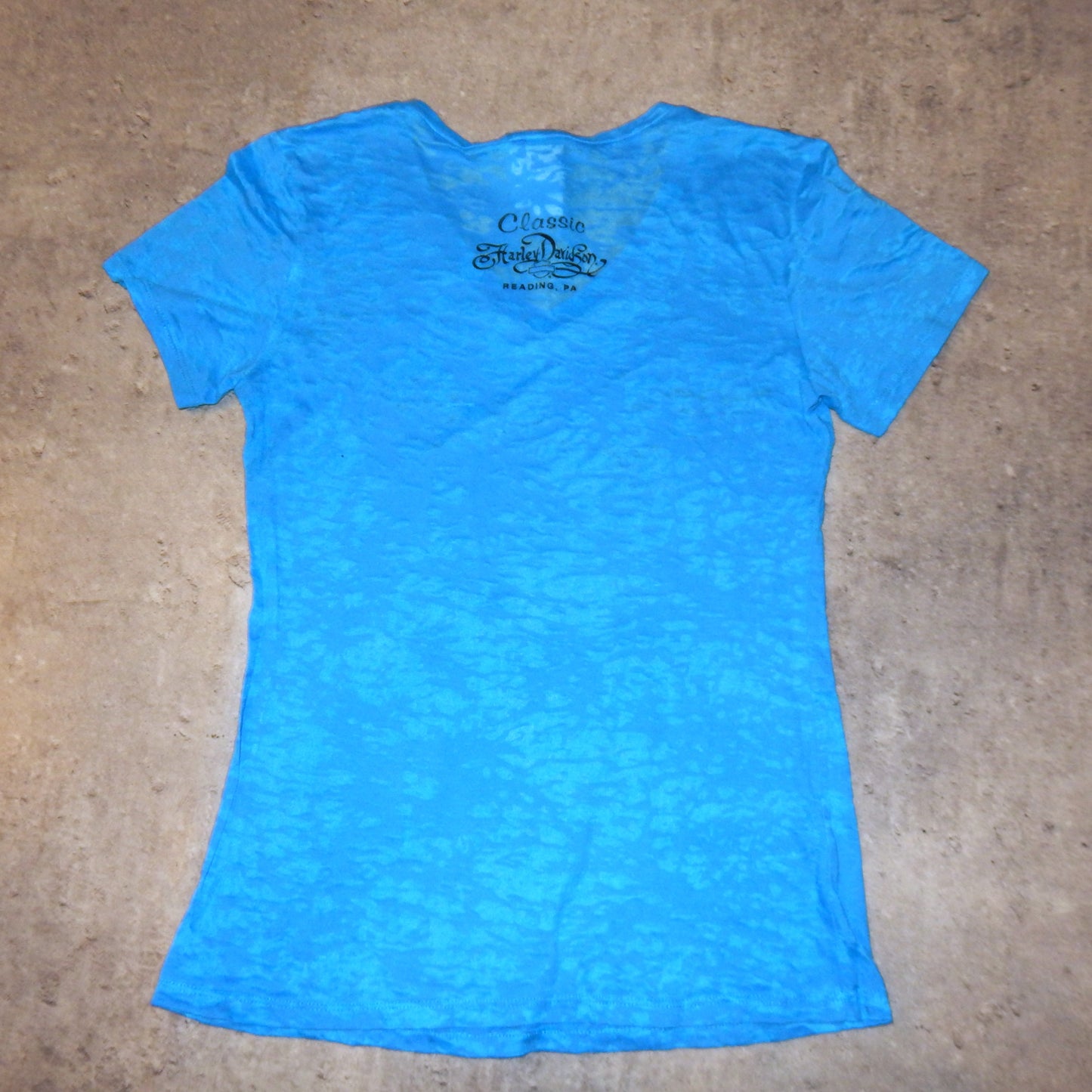 Harley Davidson blue v-neck t-shirt - L