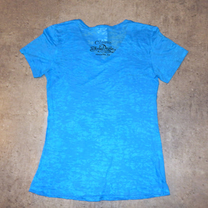 Harley Davidson blue v-neck t-shirt - L