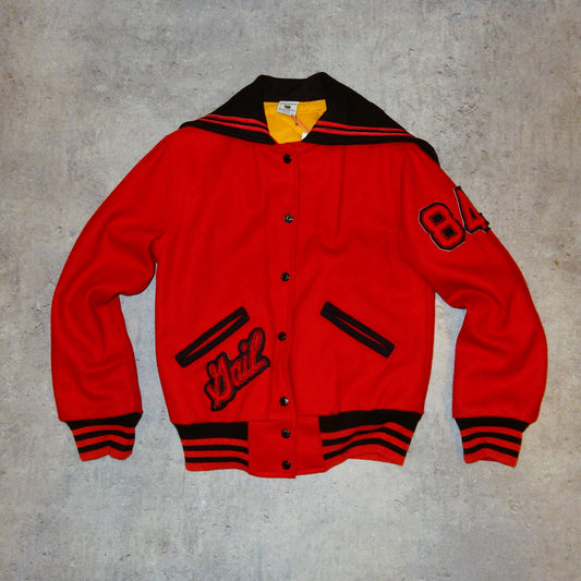 Varsity red wool vintage 90s letterman jacket - S