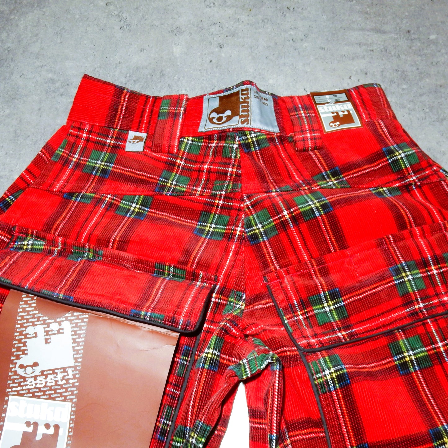 Stuka y2k swag checked red pants - 28