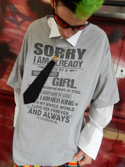 Grey super oversized girlfriend tee - 5XL