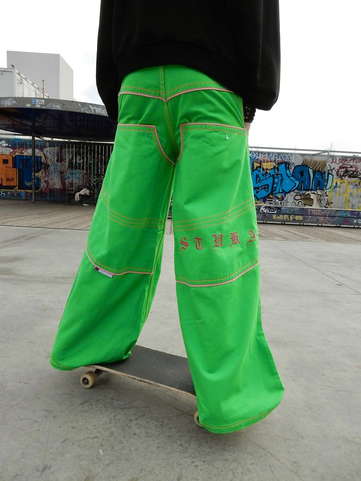 Stuka lime baggy jeans swag y2k rap - 32