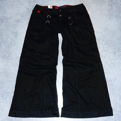 Stuka piercing black baggy jeans swag y2k rap - 34