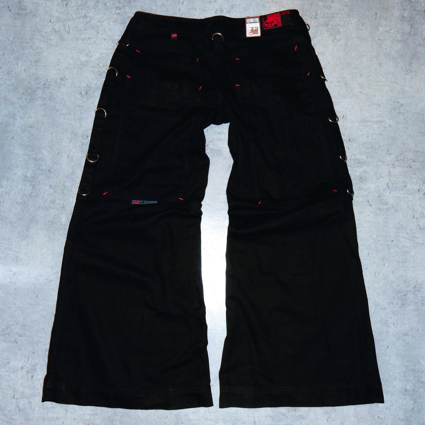 Stuka piercing black baggy jeans swag y2k rap - 34