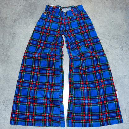 Stuka corduroy blue checked pants rap swag y2k - 28