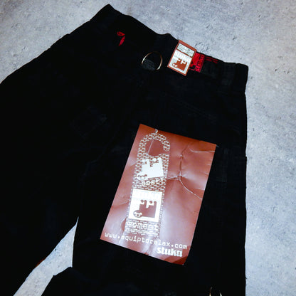 Stuka black corduroy pants swag y2k rap - 28