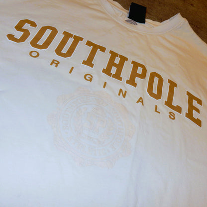 Southpole cream spell out t-shirt - L