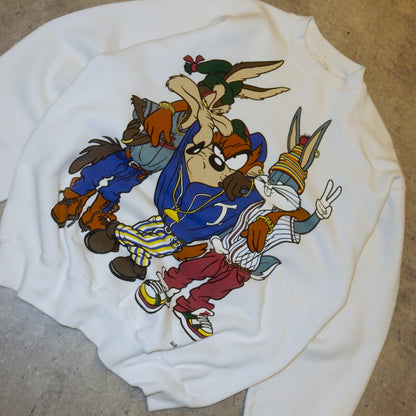 Looney Tunes Tultex 1993 vintage white crazy sweatshirt - L