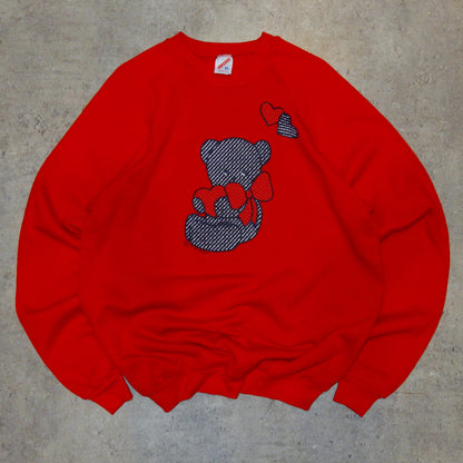 Jerzees Teddy love vintage 1991 red sweatshirt - XL