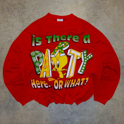 Looney tunes vintage red 90's sweatshirt - L