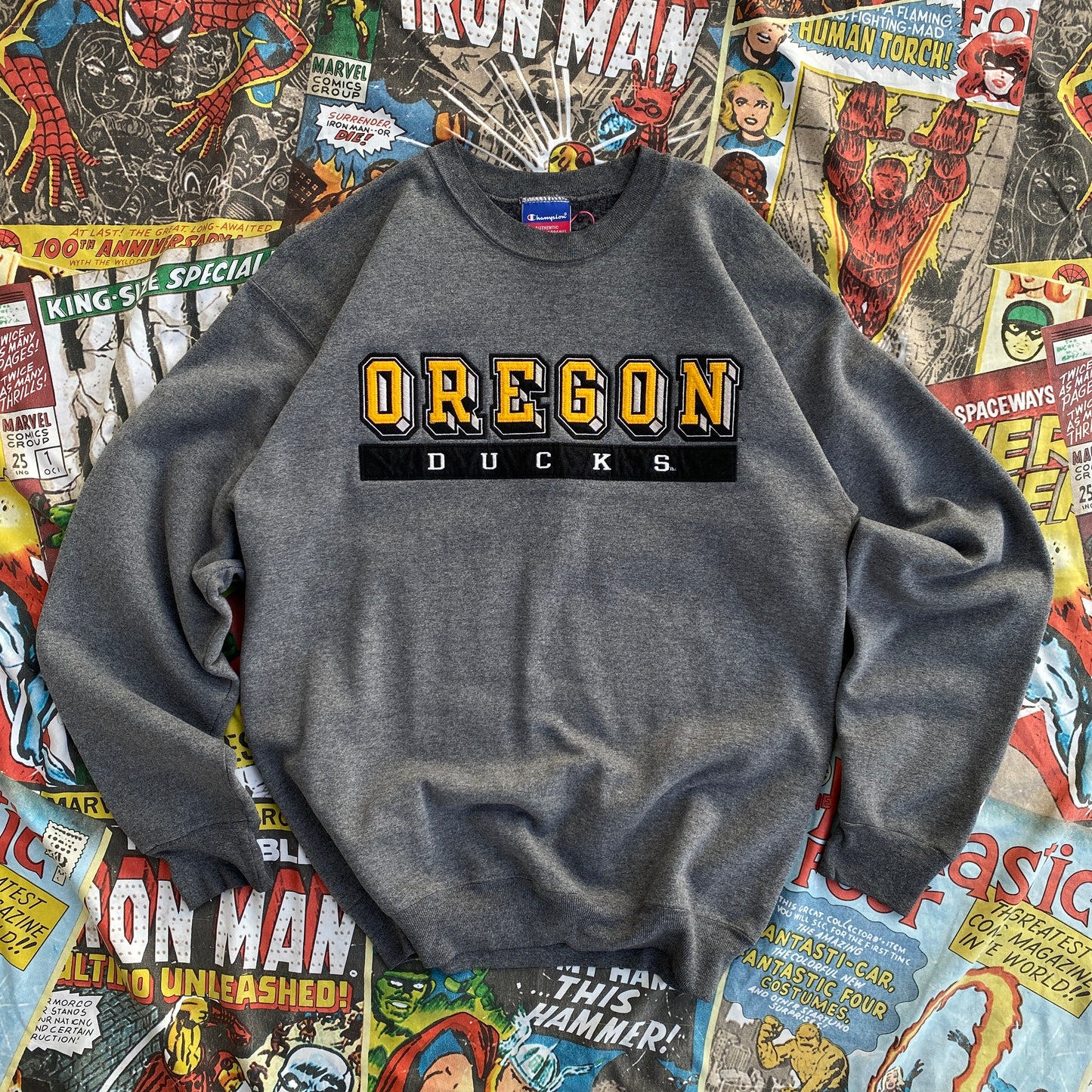 Champion Oregon Ducks College Gray Sweatshirt - M