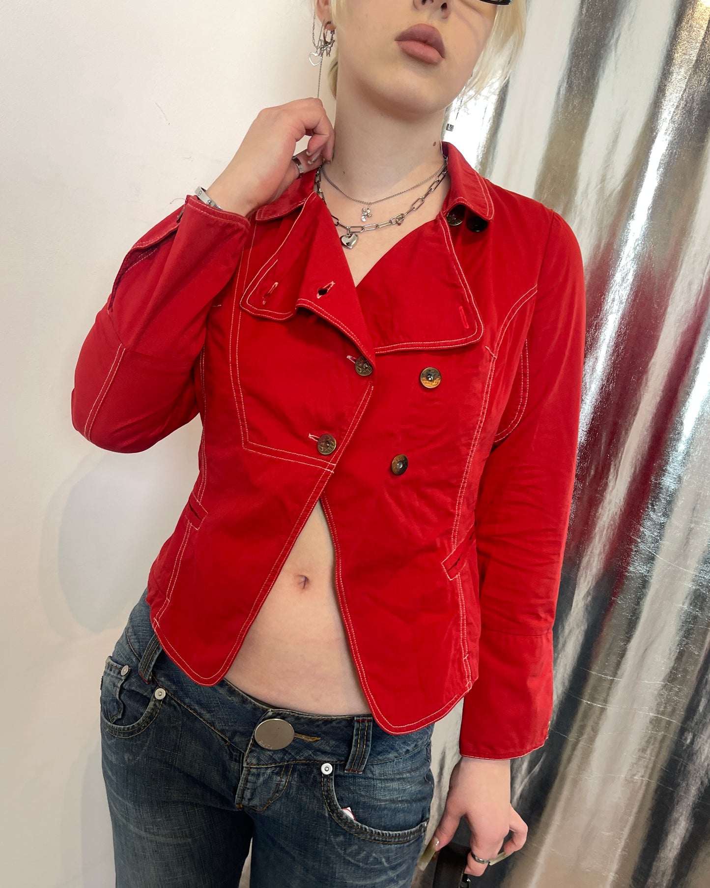 Keyo y2k deadstock assymetrical red blazer - 28/M