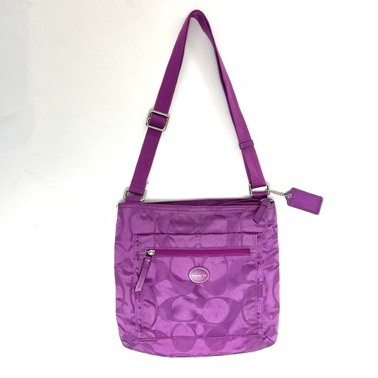 Coach purple nylon shoulder bag