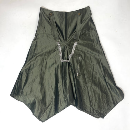 Rinascimento y2k deadstock assymetrical green midi skirt - M