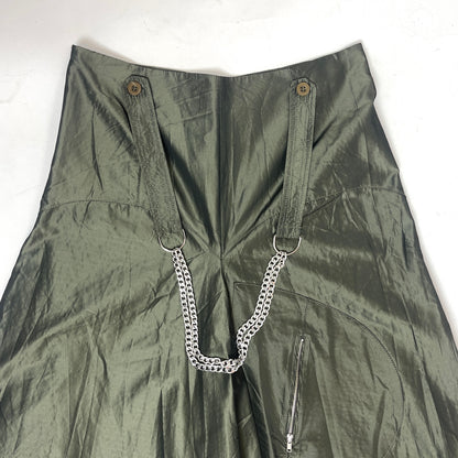 Rinascimento y2k deadstock assymetrical green midi skirt - M