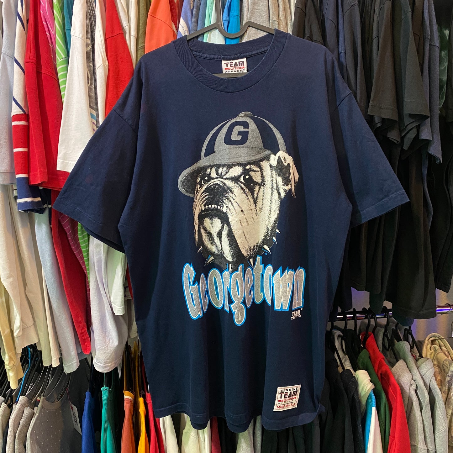 Georgetown vintage USA 90s single stitch navy t-shirt - XL