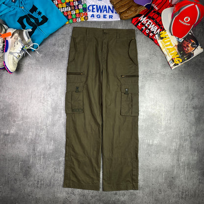 Japanese Design Vintage Outdoor Olive Cargo Pants - 34/M