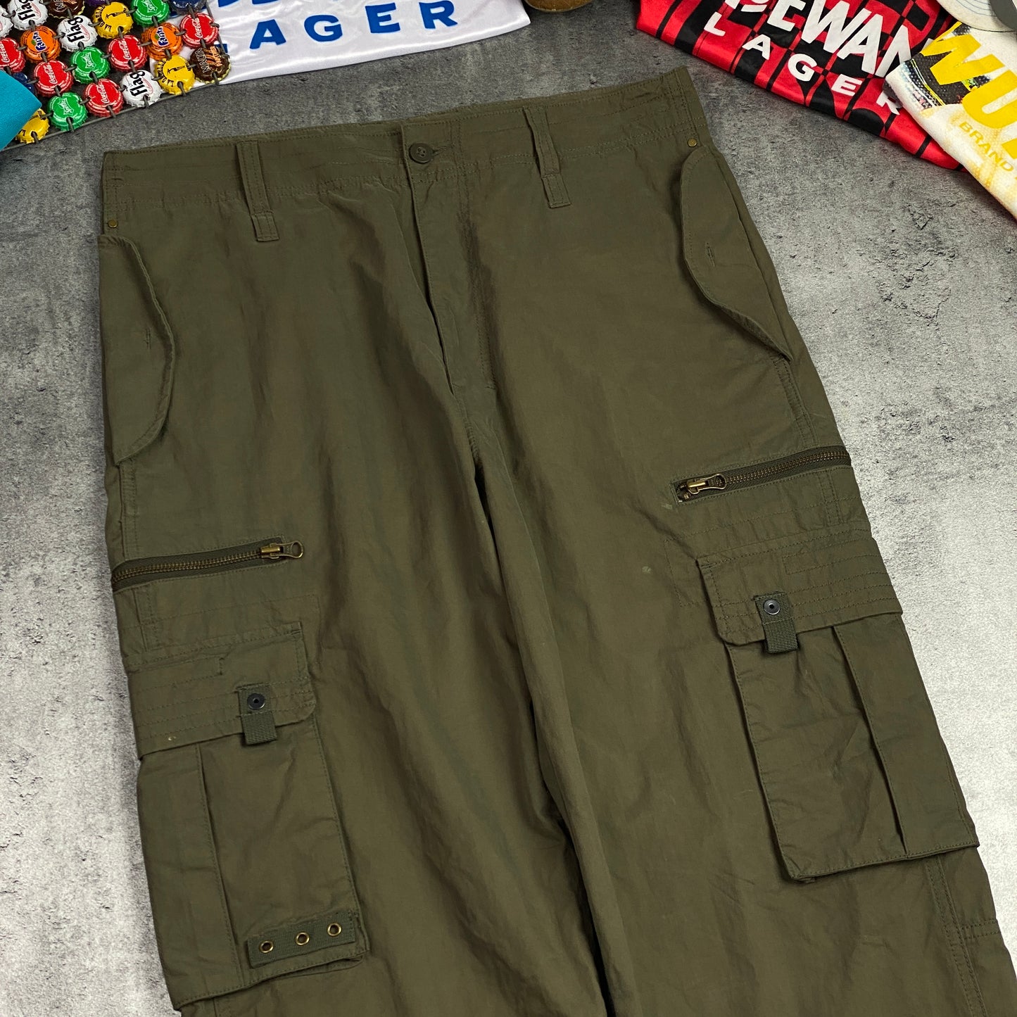 Japanese Design Vintage Outdoor Olive Cargo Pants - 34/M