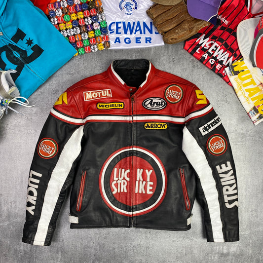 Rare Vintage Lucky Strike Leather Racing Jacket -  XL