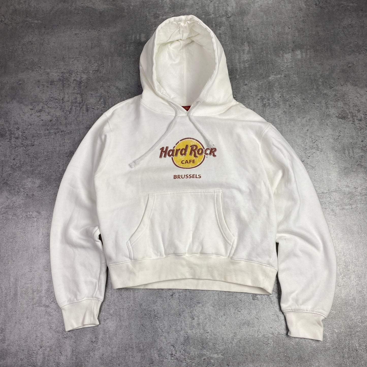 Hard Rock Cafe Brussels White Hoodie - M