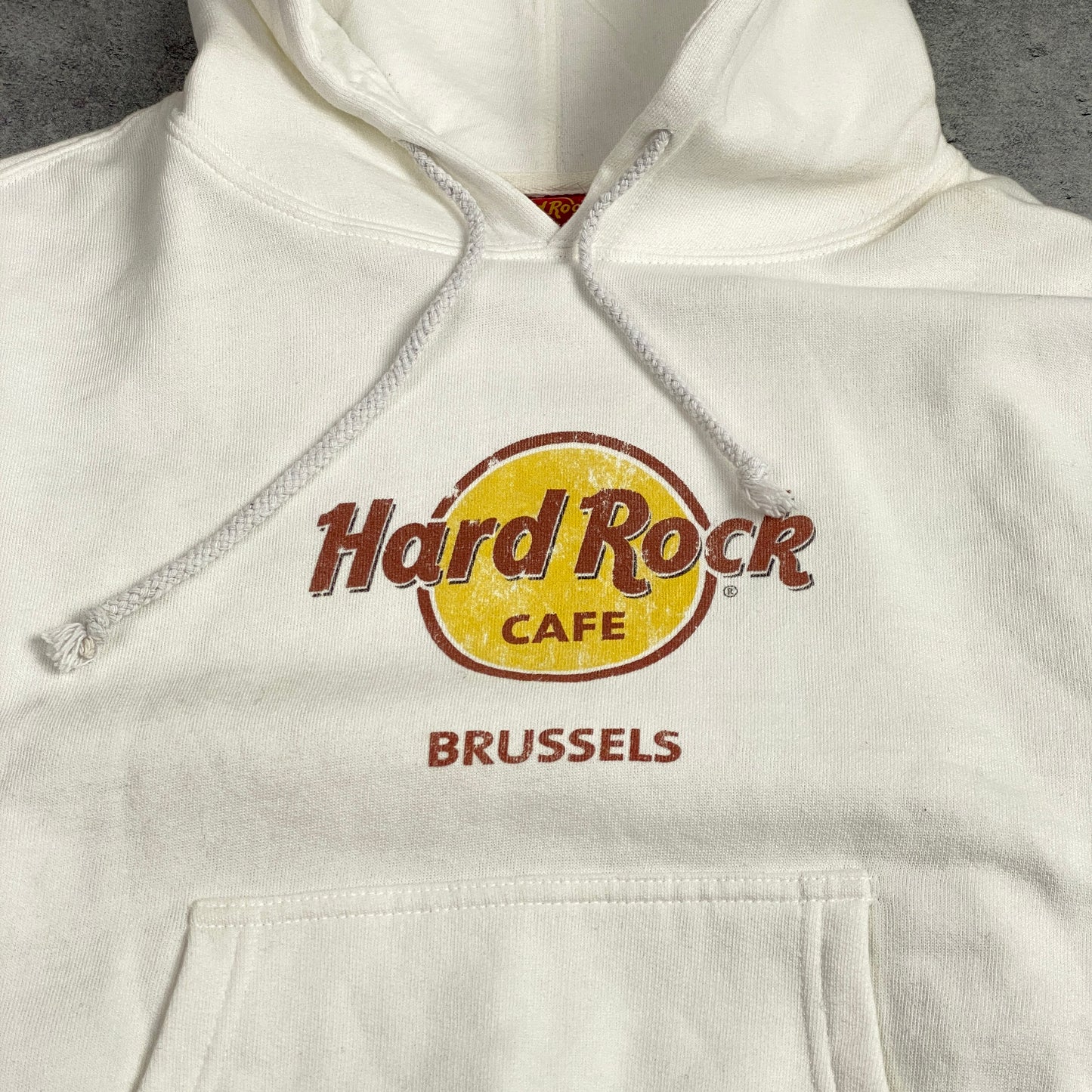 Hard Rock Cafe Brussels White Hoodie - M