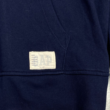 Gap Athletic Dept navy zip-up hoodie with print on the back - M