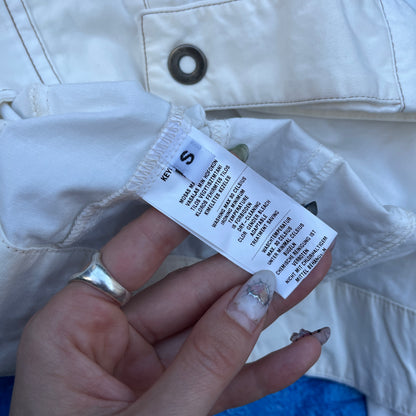 Keyo y2k deadstock white cotton biker jacket - S