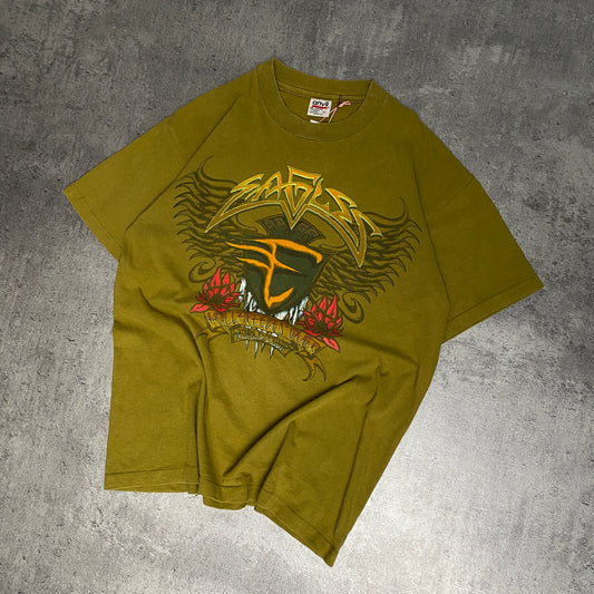 Eagles hell freezes over 1996 world tour merch mustard t-shirt - L