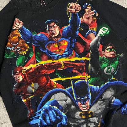 DC Comics all heroes printed black t-shirt - L