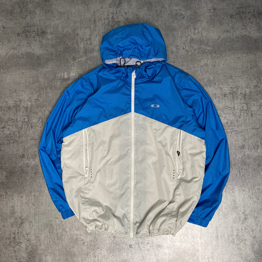 Oakley blue white windbreaker jacket - XXL