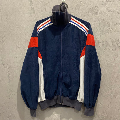 Adidas 80's velvet navy track jacket - M