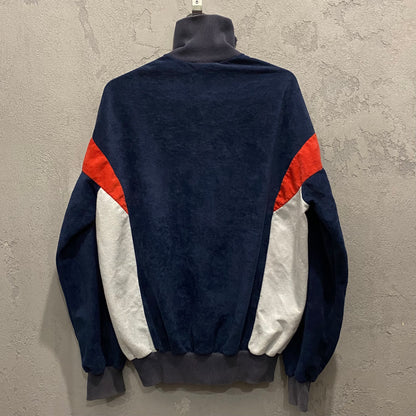 Adidas 80's velvet navy track jacket - M