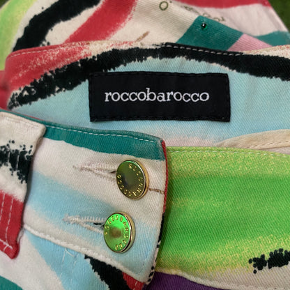 Roccobarocco y2k deadstock multicolor zebra pants - S