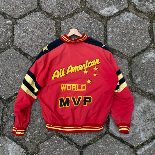 Vtg Usa Mvp red star track jacket - L