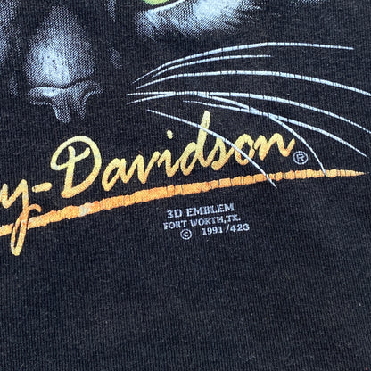 Harley Davidson 1991 3d emblem cat tank top - M