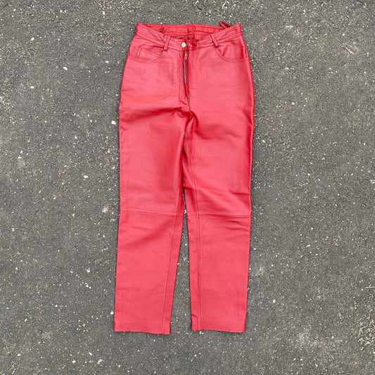 Red leather biker pants - 40