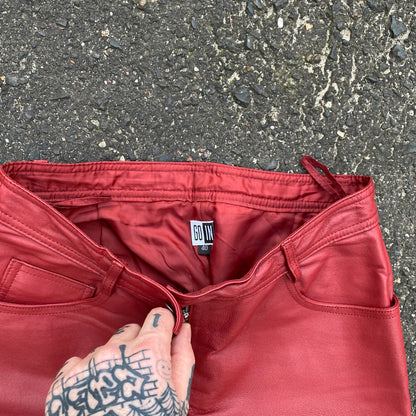 Red leather biker pants - 40