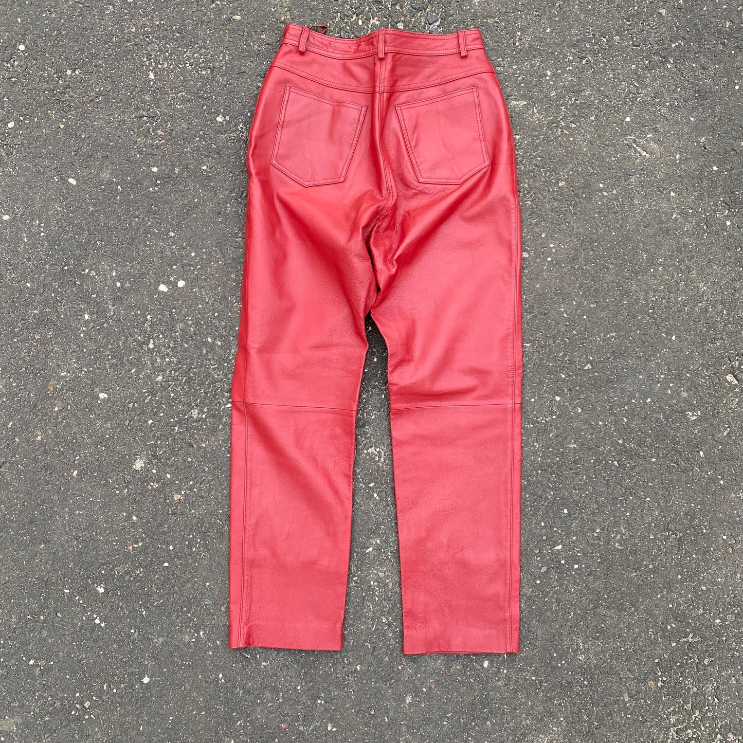 Red leather biker pants - 40