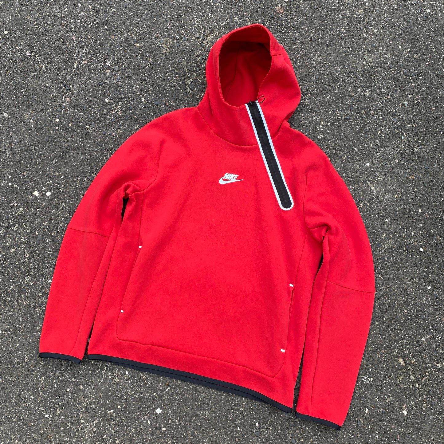 Nike drill red hoodie swoosh - M