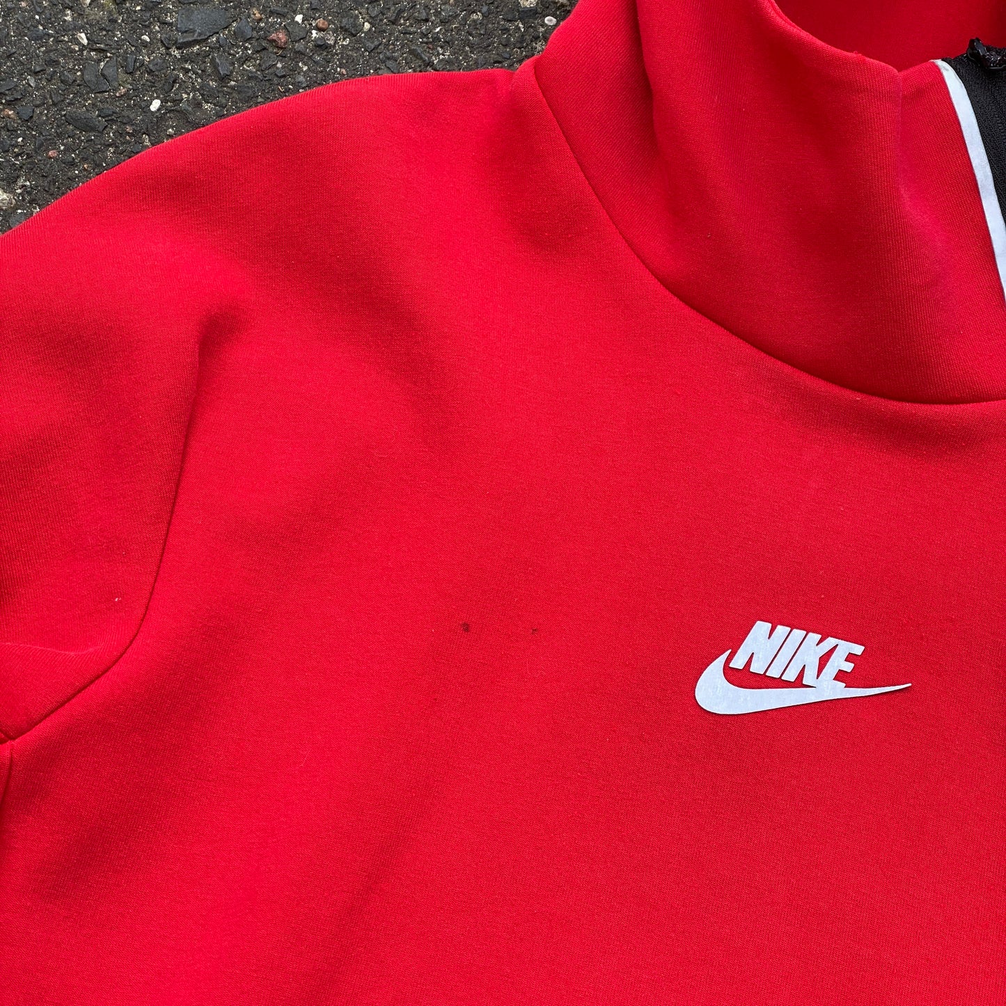 Nike drill red hoodie swoosh - M